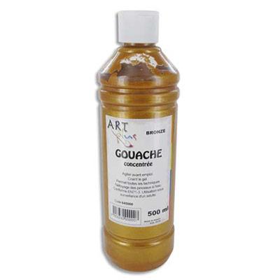 FLACON DE 500 ML DE GOUACHE METALISEE COULEUR BRONZE