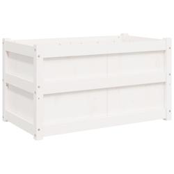 Helloshop26 - Jardinière bac lit surélevé plantes fleurs terrasse jardin 90 x 50 x 50 cm bois de pin massif blanc 02_0038001 - 3000217649839_0