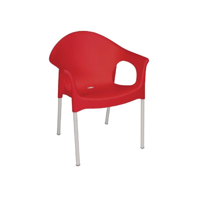Lot de 4 fauteuils bistro empilables bolero noir ou rouge (Couleur : Rouge) - Couleur:Rouge_0