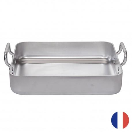 Plat à rôtir en aluminium rectangulaire - Gamme Choc De Buyer - Solide et multifonction, fabriqué en France_0