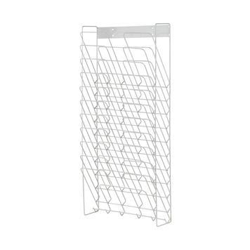 Porte-brochures mural Tundra - blanc RAL 9010 - horizontal - 10 cases - format A4_0