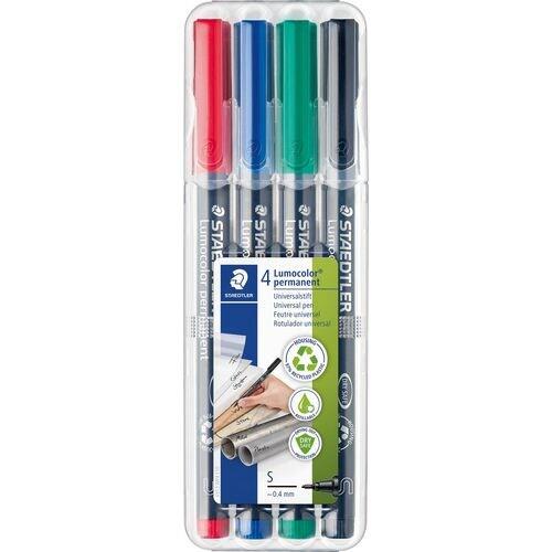 Staedtler 311 WP4 marqueur Black,Blue,Green,Red 4 pc(s) - Marqueurs (Black,Blue,Green,Red, Grey, Polypropylene, 0.4 mm, 4 pc(s)) - multicolore 311 WP4_0