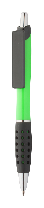 Stylo bille en plastique - grip caoutchouc - clip personnalisable en doming - encre bleue_0