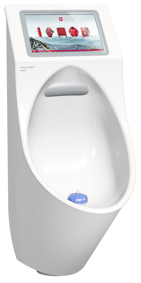 Urinoir hybride en acier émaillé avec écran HD 10.1