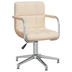 VidaXL Chaise Pivotante De Salle à Manger Crème Tissu - beige 3088064_0
