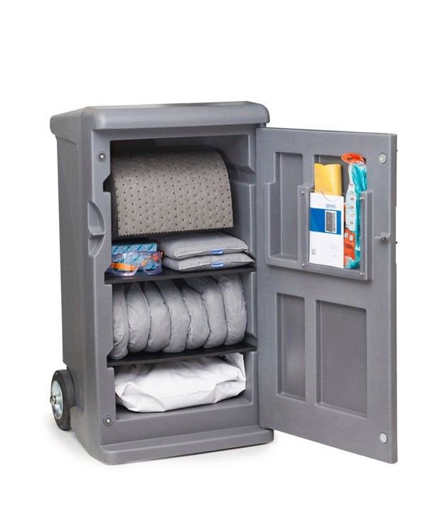 Kit antipollution mobile DENSORB, absorbants en caddy Medium gris, version Universel avec granulés - 259469W_0