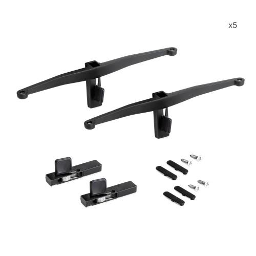 5 PAIRES DE SUPPORTS POUR SYSTÈME MODULAIRE ZERO - POUR ÉTAGÈRE EN BOIS EMUCA