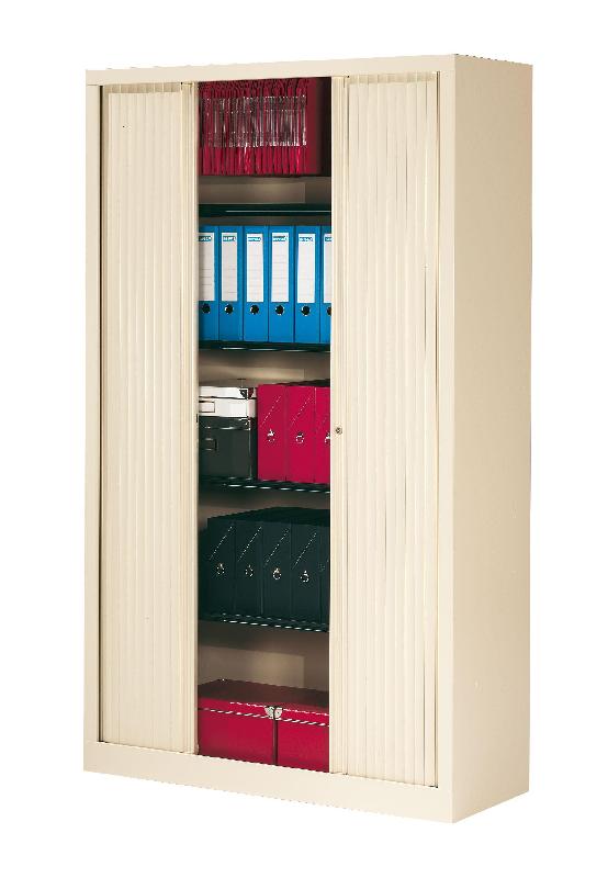 Armoire rideau beige haute l.1200 mm_0