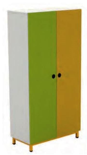 Bibliothèque scolaire 2 portes - 8 tablettes réglables - Structure mélaminée non feu M3 - H 180 cm x L 90 cm x P 45 cm_0