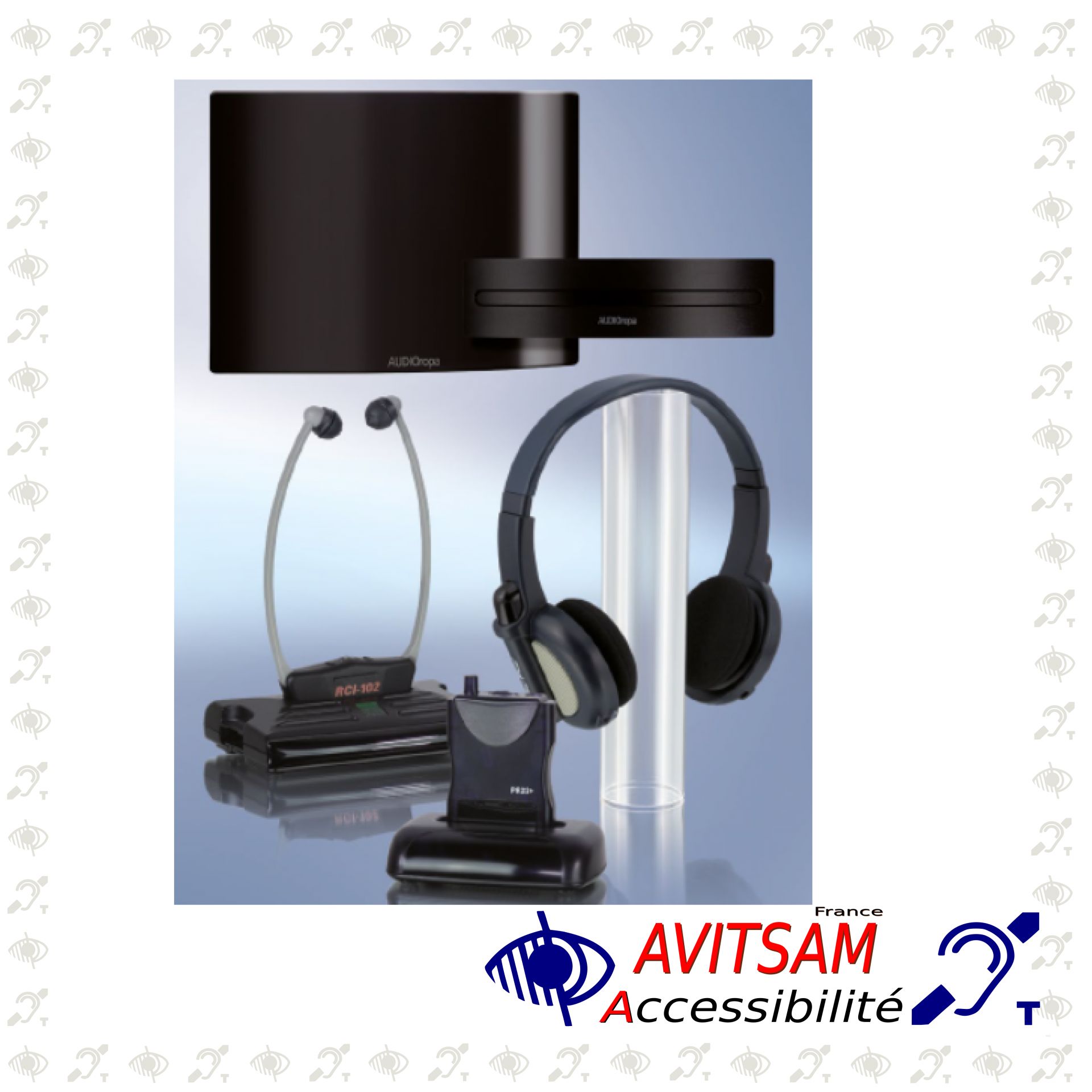 Boucle magnétique individuelle infrarouge - Système pour salle de réunion avec récepteur boucle ou casque audio_0