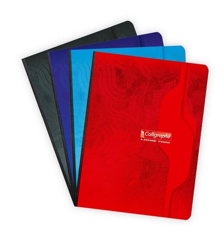 Calligraphe Lot de 5 Cahier Ligne 7000 17x22, 192p./96 feuilles 70 g/m² brochée, coloris assortis, quadrillé 5x5 - 3210330002040_0