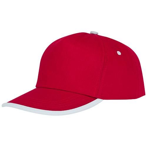 Casquette 5 panneaux avec piping Nestor - œillets brodés - fermeture velcro tissu - 100% coton twill 175 g/m²_0