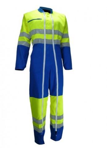 Combinaison haute-visibilité - col officier - multiple poches - coton et polyester - réf. 13HVJ430_0