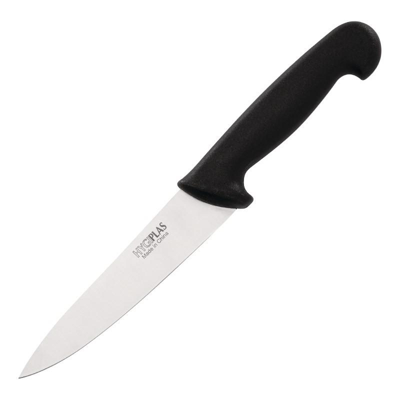 Couteau de cuisinier noir - Hygiplas 160mm - Lavable au lave-vaisselle et facile à aiguiser_0