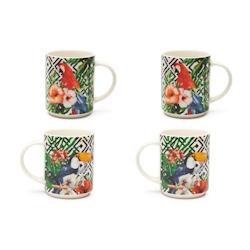 Excelsa lot de 4 mug Tropical Chic porcelaine 30 cl multicolore - multicolore porcelaine 68033_0