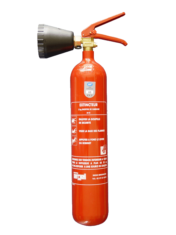 Extincteur CO2 à pression permanente - 2kg - Feux de classe B et origine électrique_0