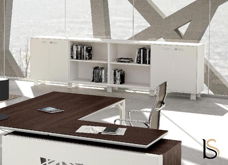 Grande armoire de bureau blanche - Quadrifoglio - Blanc pastel_1