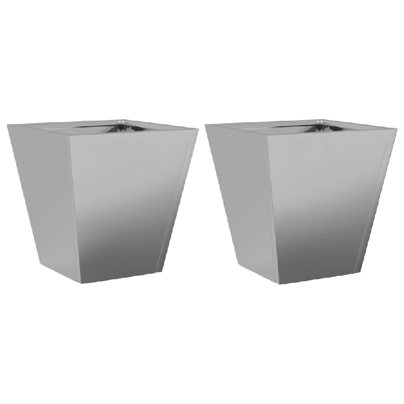 Helloshop26 - Jardinière bac lit surélevé plantes fleurs jardin terrasses lot de 2 30 x 30 x 30 cm acier galvanisé gris 02_0038920 - 3000217949243_0