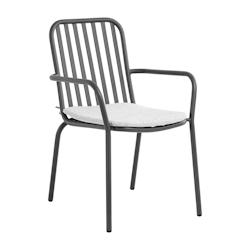 METRO PROFESSIONAL Fauteuil Solal avec accoudoirs, empilable, aluminium, gris foncé - gris aluminium 4337255239920_0