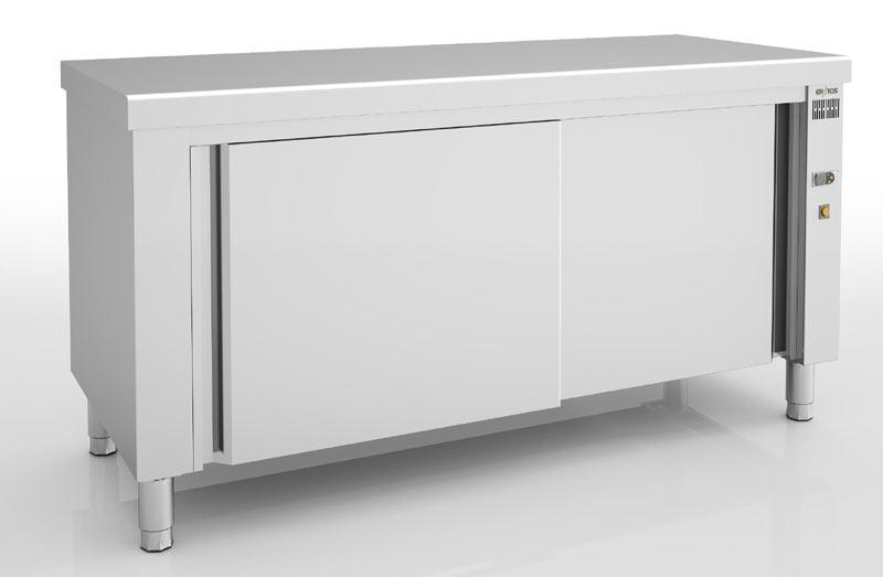 Meuble dessus chaud central en inox portes coulissantes sans - MCA70-225_0