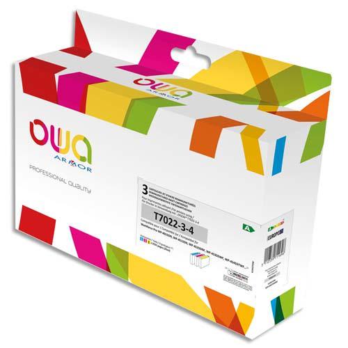 Owa pack de 3 cartouches compatibles remanufacturées jet d'encre epson t702 cyan magenta jaune k10437ow_0