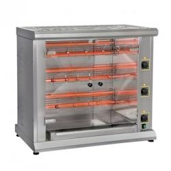 Rôtissoire Professionnelle à 3 broches gaz   12 poulets          Acier inoxydable 940x450x845mm FURNOTEL - inox 0645760962757_0