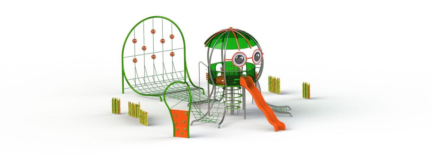 Structure calamar colorée à cordes pour aire de jeux - Conforme EN1176 - Référence BT16684_0