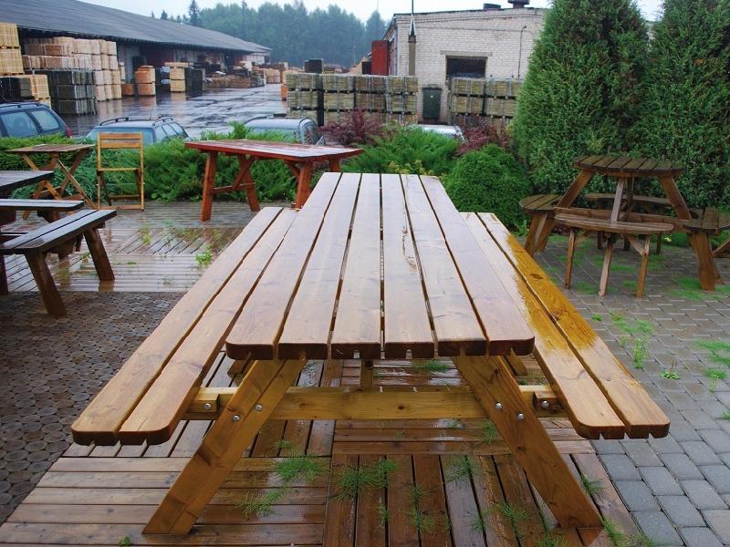 Table pique-nique en bois 12 places - 3 mètres - Pin du nord traité classe IV - Emrodis_0
