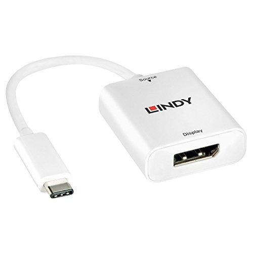 Lindy 43245 - Adaptateur USB Type-C vers DisplayPort, connecteur mâle/femelle, blanc_0