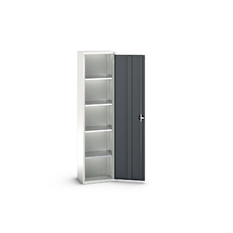 Armoire d'atelier à porte Verso - Réf : 16926019 - 4 tablettes réglables - Acier robuste 525x350x2000 mm_0