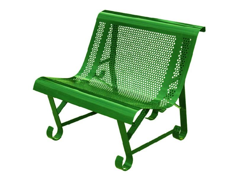 Banc public en métal - Fauteuil Santiago en tôle perforée - Vert - 80 cm_0