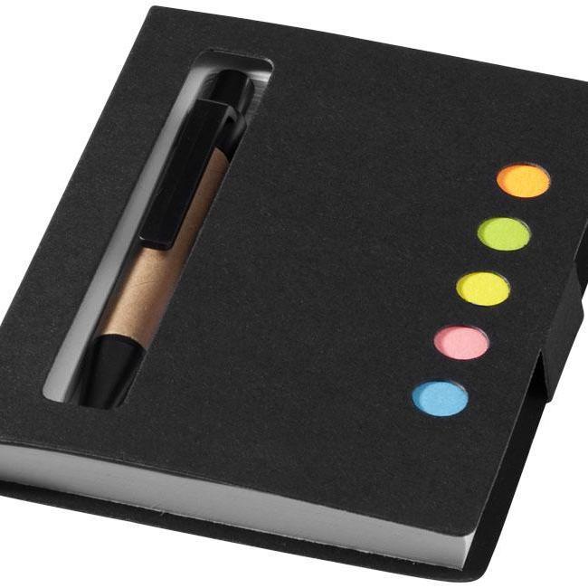 Bloc-notes avec mémos autocollants Reveal à personnaliser - 80 feuilles, stylo bille inclus, plusieurs couleurs_0
