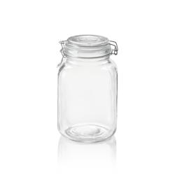 Bocal à provisions XL, 2 l, Ø 9 cm, hauteur 21 cm, verre, acier inoxydable, silicone - Was Germany - 4044925153744_0