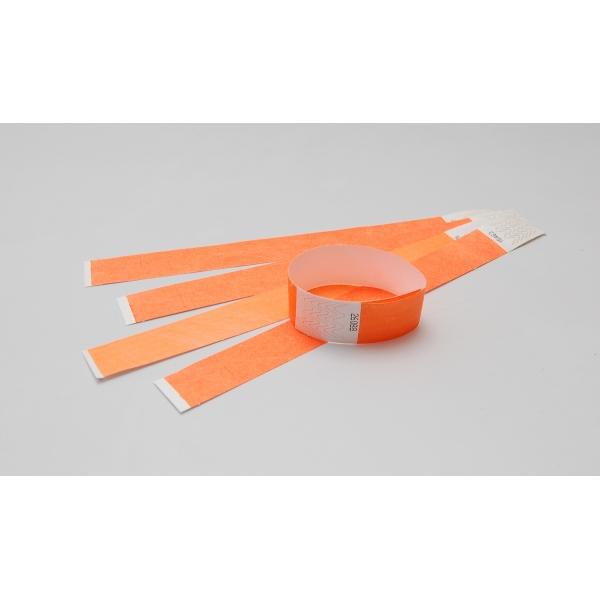 Bracelets Tyvek vierges - orange fluo (804 C) - sécuritaires et économiques, résistants à l'eau_0