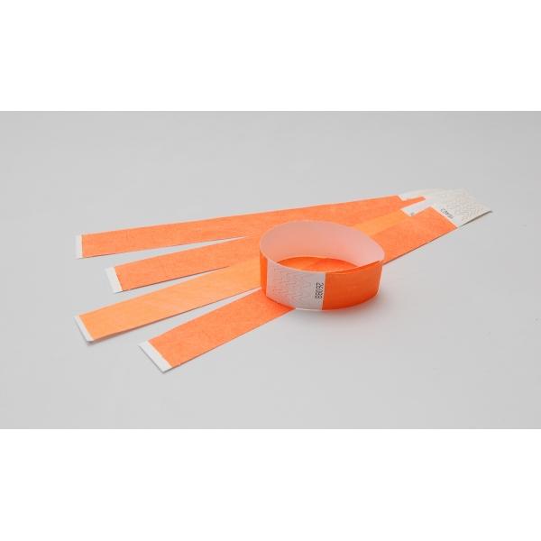 BRACELETS TYVEK VIERGES (PAR 100) - ORANGE FLUO (804 C)_0