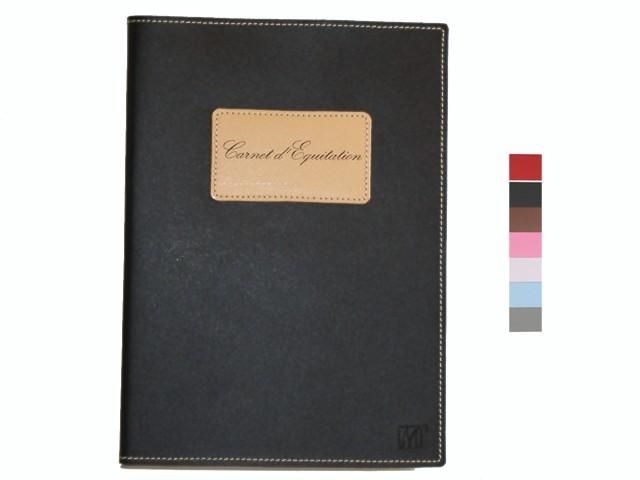 CARNET D'ÉQUITATION EN CUIR NOIR OU ROUGE (COULEUR CUIR PLEINE FLEUR: ROUGE)