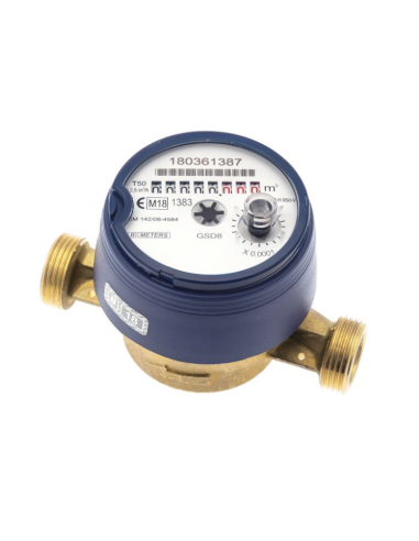 Compteur volumétrique d'eau froide - DN15 - cadran sec orientable - corps laiton_0