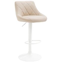 Décoshop26 - Tabouret de bar en synthétique crème pivotant avec repose-pieds métal blanc coutures décoratives TDB10591 - blanc 3000412769608_0