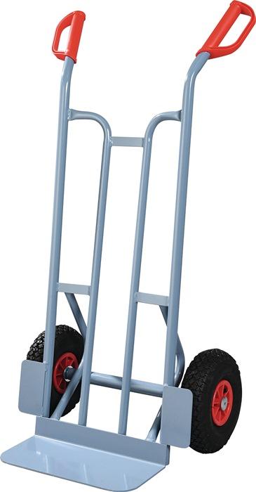 Diable de manutention PROMAT - H. 1150 mm - Pelle 150x400 mm - Pneumatique - Charge 250 kg - Bleu pigeon RAL 5014_0
