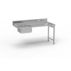 ERATOS Table De Prelavage Avec Bac 500X400X250 Aisi-304 18/10 - 1600X750X850 - Sans Etagere - Accroche A Droite MPDS-160D - MPDS-160D_0
