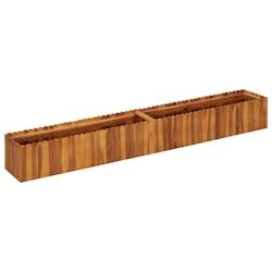 Helloshop26 - Jardinière lit surélevé plantes fleurs jardin 200 x 30 x 25 cm bois massif d'acacia 02_0001012 - 3000073551536_0