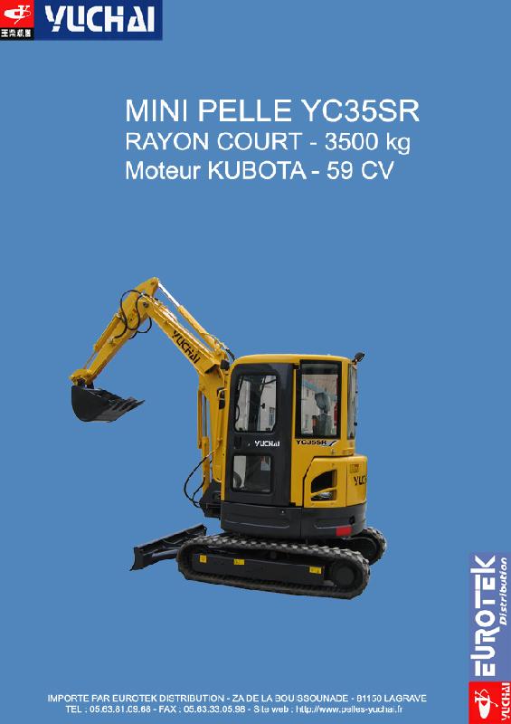 Mini-pelles YC35SR - Rayon court - 3500 kg_0