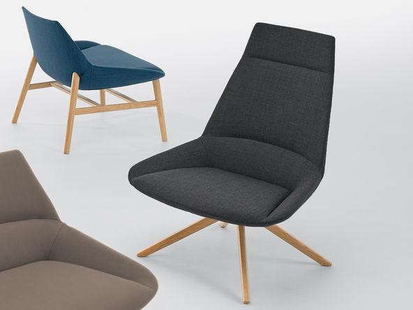 Fauteuil Dunas XL Wood DA avec pied pyramidal giratoire_0