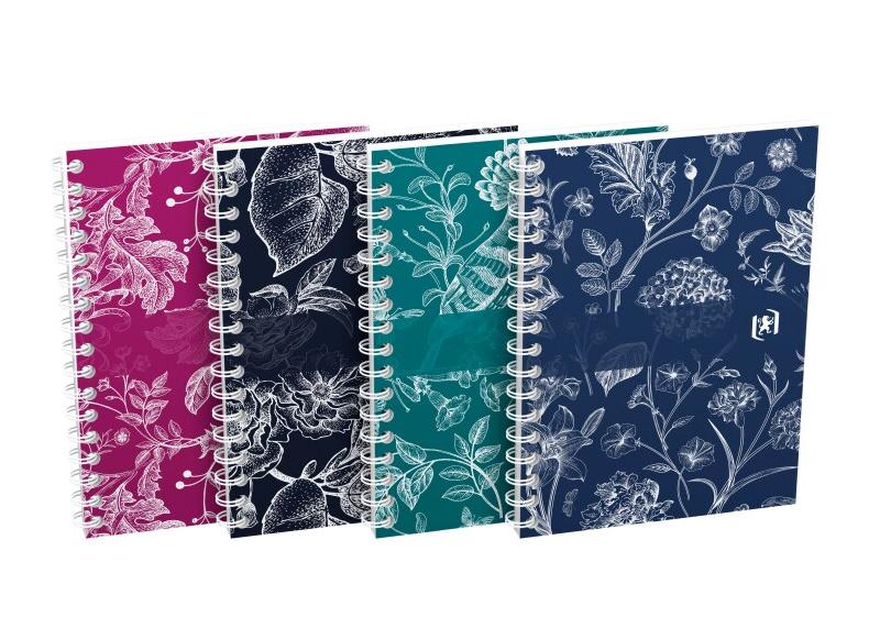Oxford Lot de 10 Carnet Floral Romance rel. Intégrale A6, 100p./50 feuilles 90g/m², quadrillé 5x5 + marge, coloris assortis (4) - 5904017435723_0