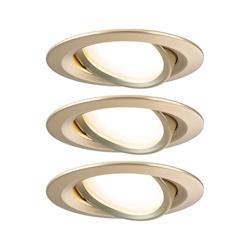 Paulmann Spot encastré LED Nova Coin    rond 84mm 50° Coin 3x6W 3x470lm 230V  2700K Doré mat 92404 - doré 92404_0