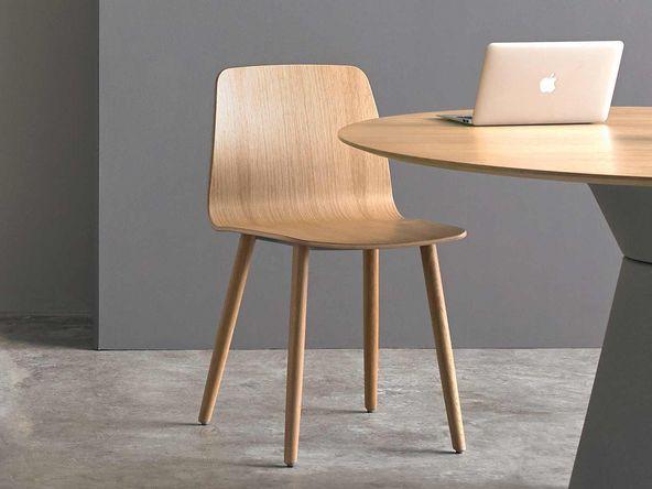 Lot de 2 chaises de réunion Varya Wood pieds bois_0