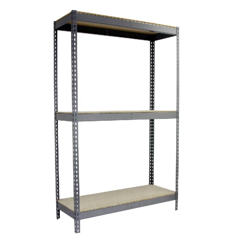 SimonRack Rayonnage industriel, 2000x1500x750 mm, 400 kg au point de flexion, 3 étagères bois, rayonnage garage, Gris- Ecoforte - gris métal 842543_0