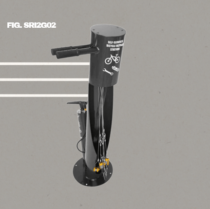 Station de réparation vélo standard au sol, avec poignée à gauche - Essentiel - SRI2G02_0