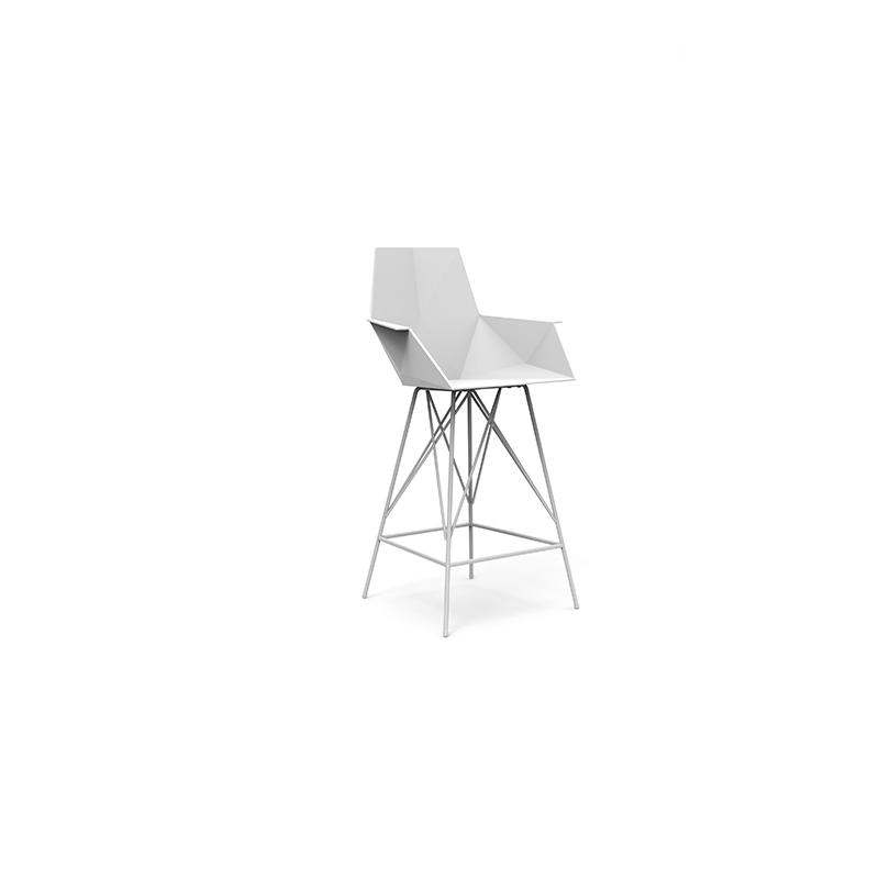 Tabouret de restaurant - pied inox avec accoudoirs FAZ H 102 cm - design géométrique par VONDOM_0