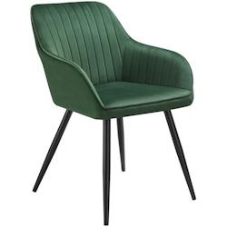 TecTake GmbH tectake Chaise de salle à manger en velours matelassée capitonnée vert foncé -405715 - vert acier 405715_0